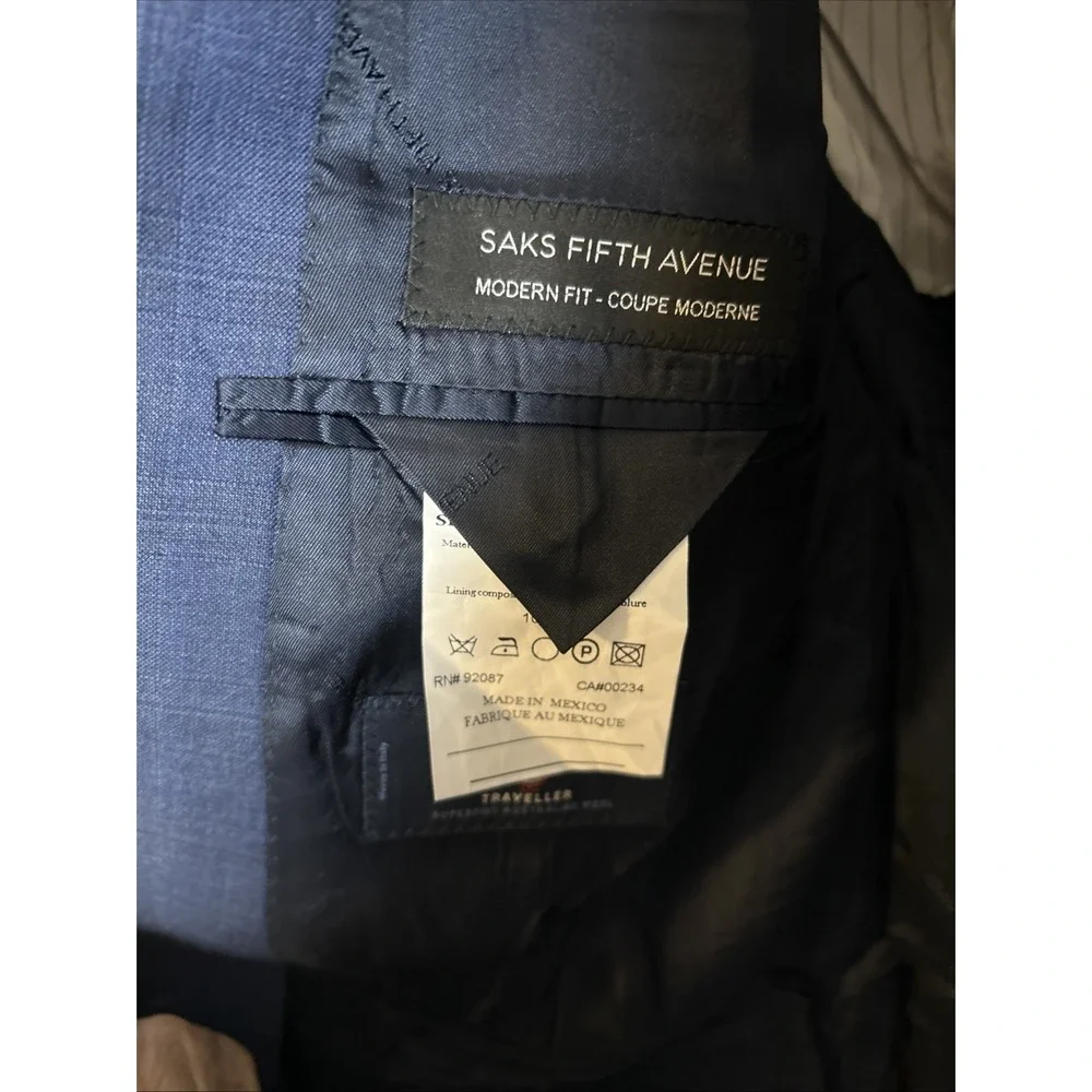 Ermenegildo Zegna Traveller Mens Blue Wool Suit Coat And‎ Pants Sz 46R Mod Fit